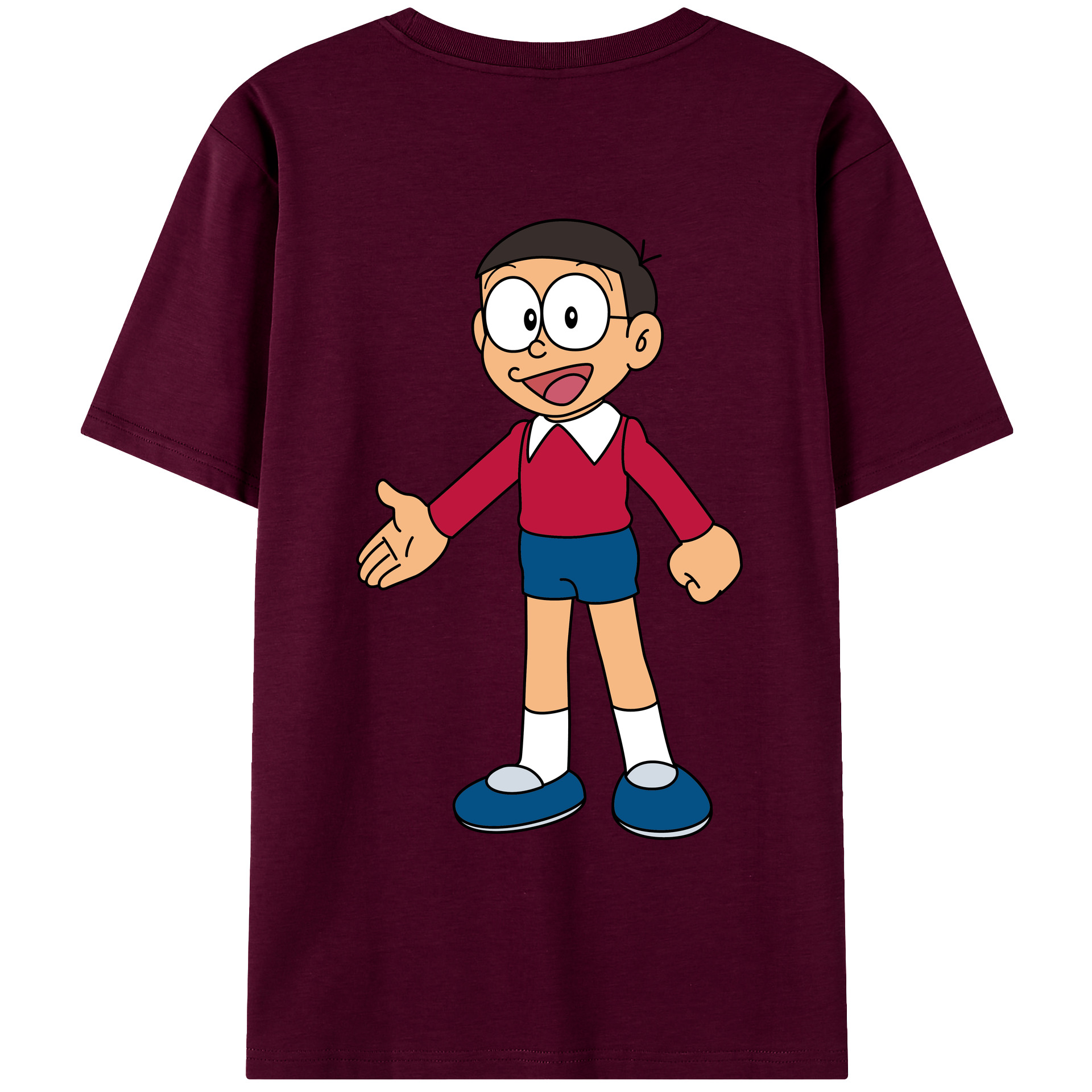 （画像用） ドラえもん 野比 のび太 Doraemon Nobita Nobi レディース半袖Tシャツ(バックプリント)